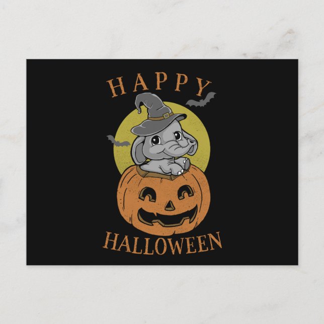Happy halloween Baby Elephant Vykort (Framsida)