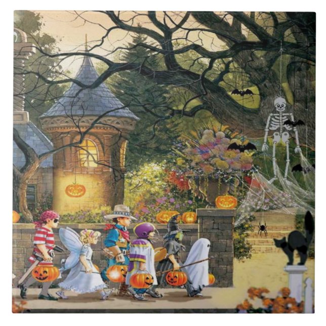 Happy halloween Barn Kakelplatta (Framsidan)