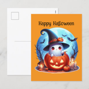 Happy halloween Barn spöke Helg Vykort
