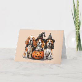 Happy halloween Beagle Hundar Jack o lantern Kort