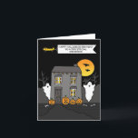 Happy halloween Birthday Grandson Kort<br><div class="desc">En enkel illustration av ett hemsökt hus på natten,  komplett med spöken,  pumpor,  fladdermus och ben. Ett flygplan flyger över huset och det har en banderoll bakom sig som säger "Lycklig Hallloween-födelsedag till en mycket speciell sonson".</div>