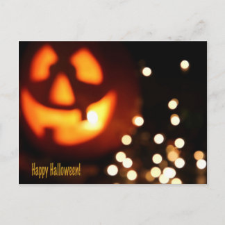 Happy halloween Black and Orange Pumpkin-vykort Vykort