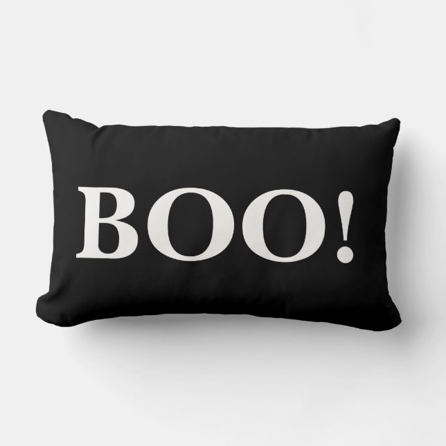 happy halloween Black Boo! Lumbarkudde (Framsida)