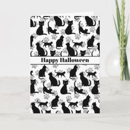 Happy halloween Black Cat Anpassade Card Kort