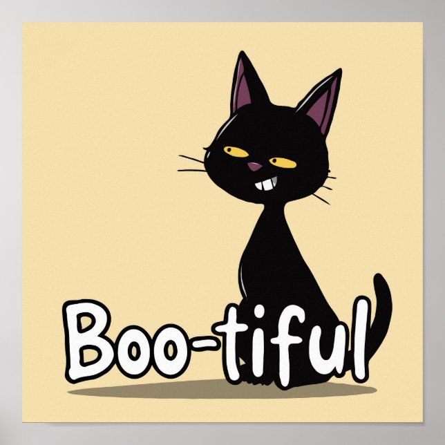 Happy halloween Black Cat Boo-tiful Poster (Framsidan)