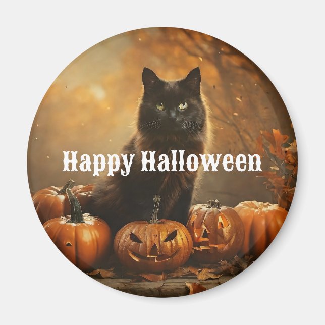 Happy halloween Black Cat Collection Magnet (Framsidan)