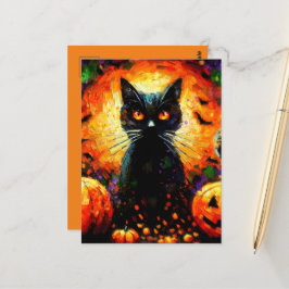 Happy halloween Black Cat Fladdermus Pumpkins Vykort