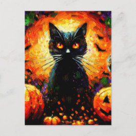 Happy halloween Black Cat Fladdermus Pumpkins Vykort