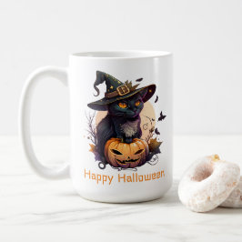Happy halloween Black Cat Jack-o-Lantern Kaffemugg