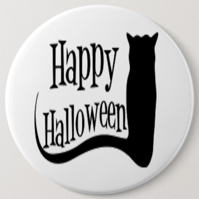 ’HAPPY HALLOWEEN’ BLACK CAT KNAPP (Framsida)