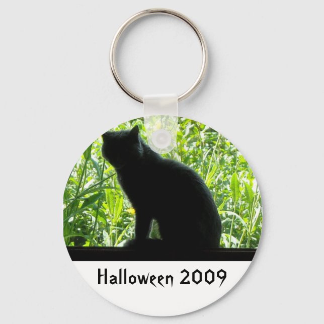 Happy halloween Black Cat Nyckelring (Framsida)