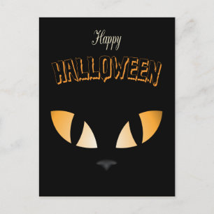 Happy halloween Black Cat Ögon Vykort
