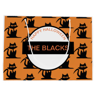 HAPPY HALLOWEEN BLACK CAT PERSONLIZABLE Gift Bag