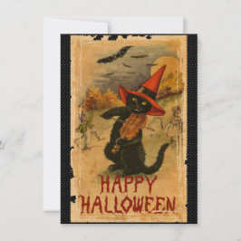 Happy halloween Black Cat Piddle Fladdermus Kort
