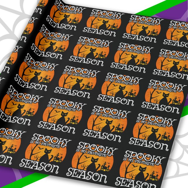 Happy halloween Black Cat Spooky Season Funny Hall Presentpapper (Skapare uppladdad)