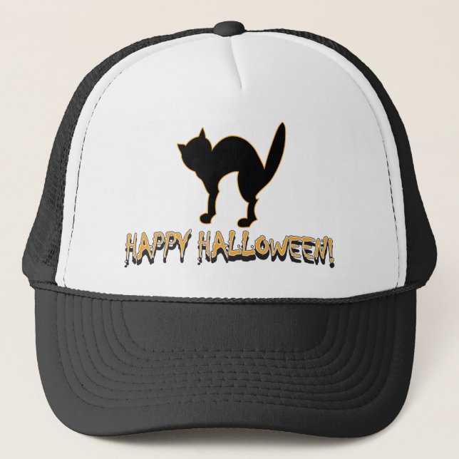 Happy halloween Black Cat Truckerkeps (Framsida)