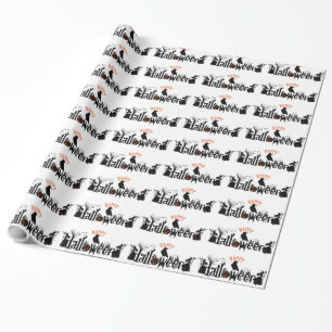 Happy halloween Black Concept-typdesign Presentpapper