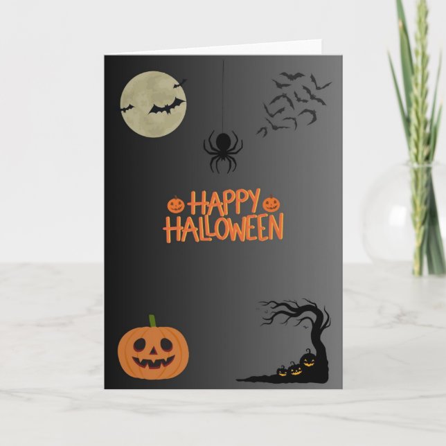 Happy Halloween Black Kort (Framsida)