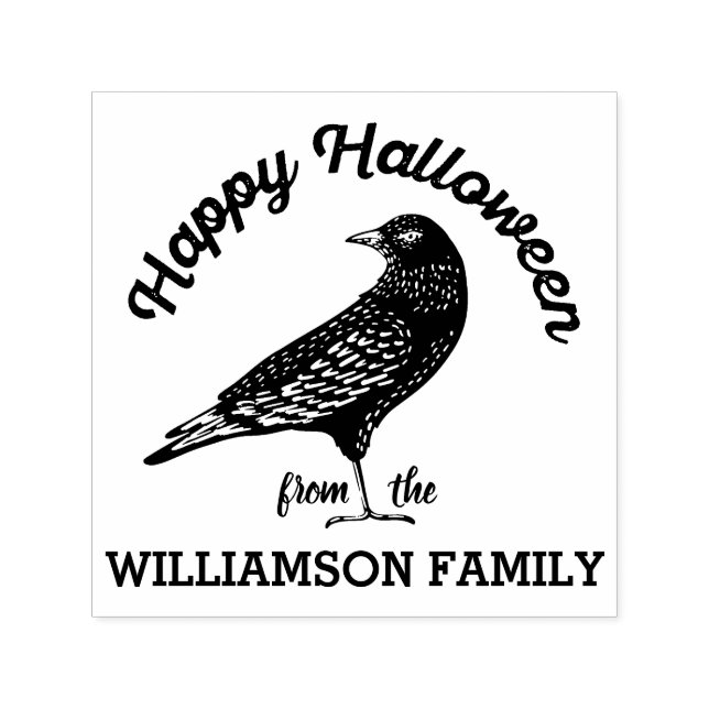 Happy halloween Black Kråka Bird Halloween Självfärgande Stämpel (Design)