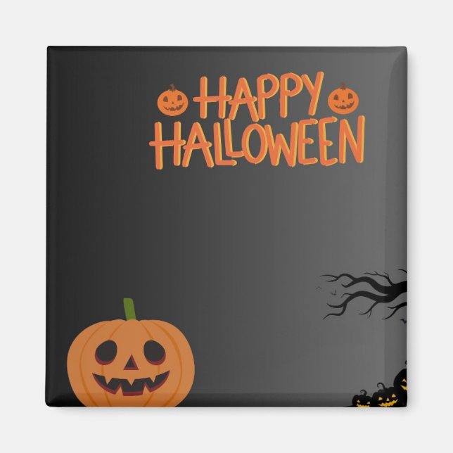 Happy Halloween Black Magnet (Framsidan)