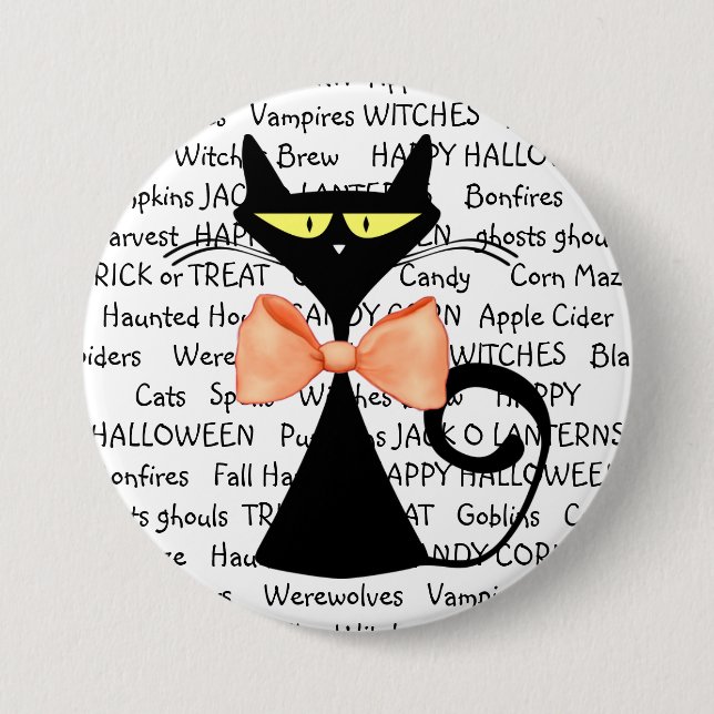 Happy halloween Black Orange Bowtie-knapp Knapp (Framsida)
