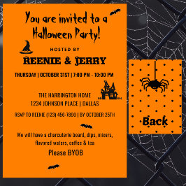 Happy halloween Black & Orange Halloween fest Inbjudningar