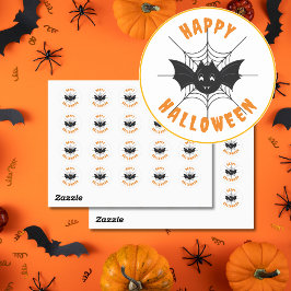 Happy halloween Black & Orange Round Stickers Runt Klistermärke