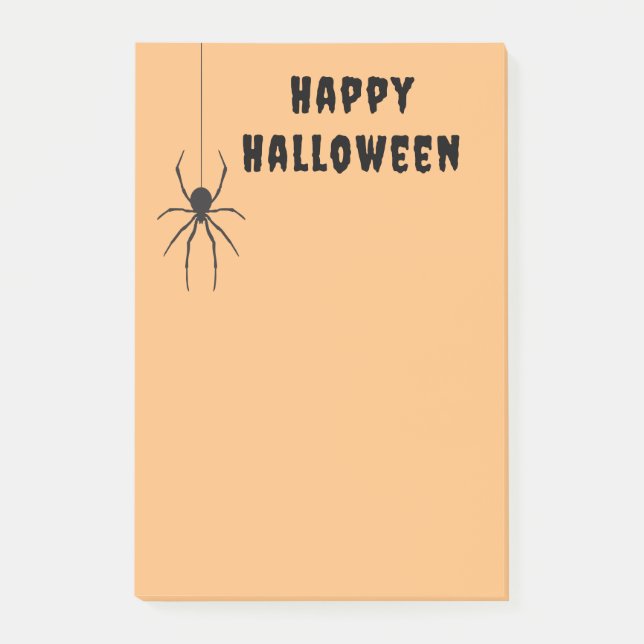 Happy halloween Black Spider Orange Post-it Notes (Framsida)