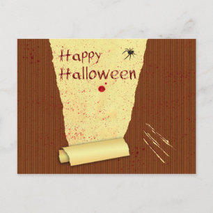 happy halloween Bloody Tapet Vykort