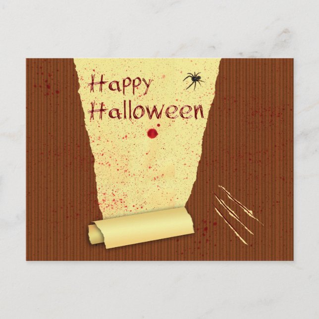 happy halloween Bloody Tapet Vykort (Framsida)
