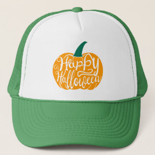 Happy halloween-bokstäver på karvpumpa keps