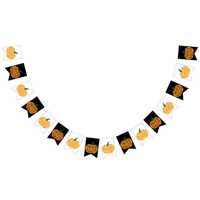 Happy halloween-bokstäver på karvpumpa vimplar (Alla)