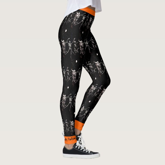 Happy halloween Bone Dancing Skeletons Leggings (Höger)