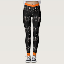 Happy halloween Bone Dancing Skeletons Leggings