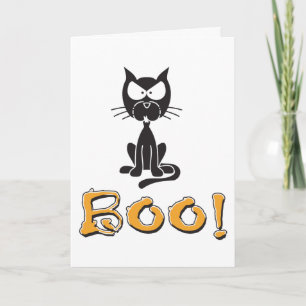 Happy halloween Boo Black Cat Kort