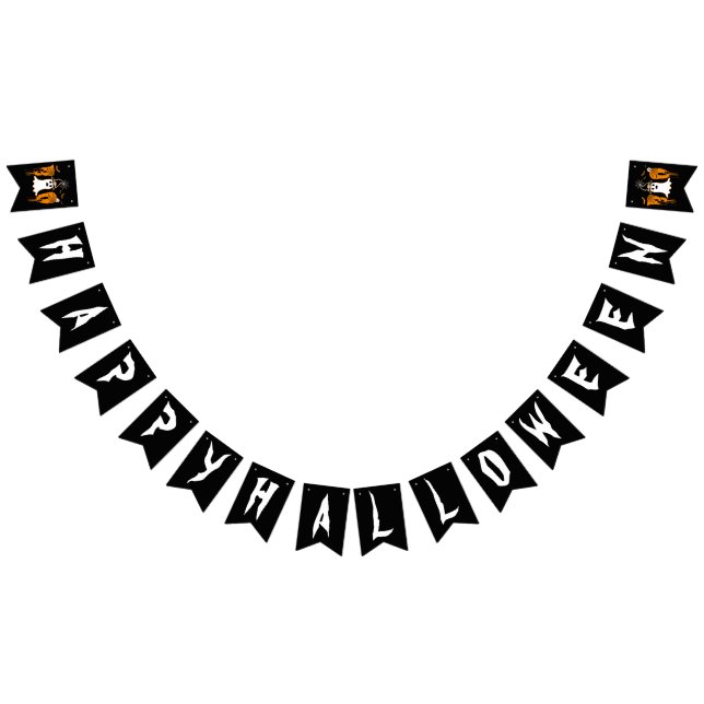 HAPPY HALLOWEEN BOO BLACK OCH WHITE VIMPLAR (Alla)