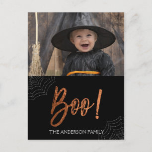 Happy halloween Boo! Halloween-fotokort Vykort