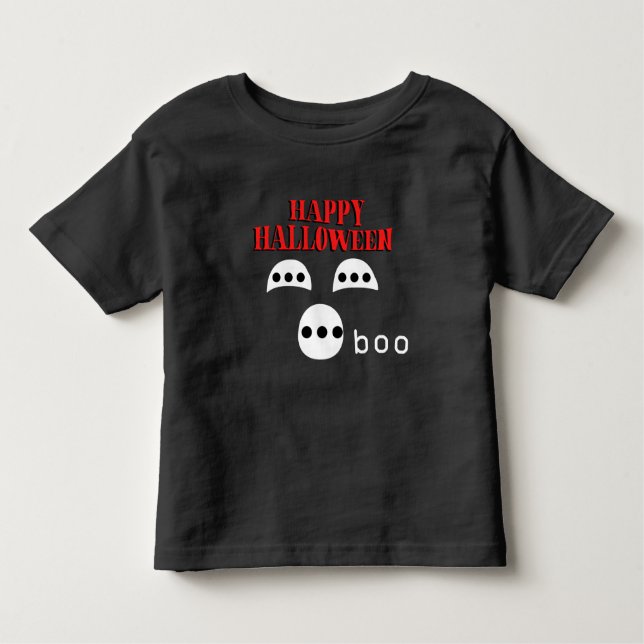 Happy halloween Boo Småbarn Black T Shirt (Framsida)