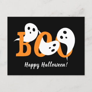 Happy halloween Boo Spöken Black Helg Vykort
