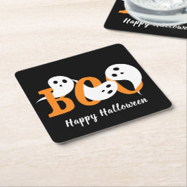 Happy halloween Boo Spöken Black Underlägg Papper Kvadrat