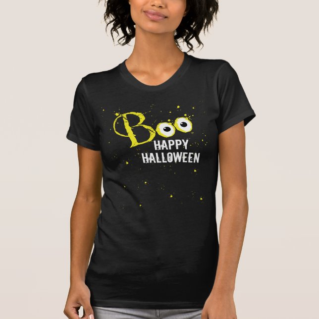 Happy halloween Boo Spooky Ögon Costume T Shirt (Framsida)