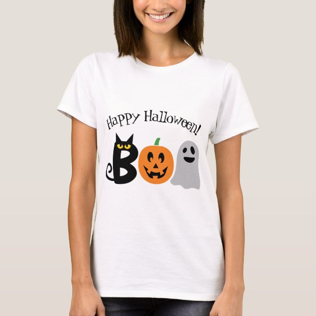 Happy halloween Boo T-Shirt (Framsida)