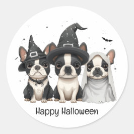 Happy halloween Boston Terrier Hundar Runt Klistermärke