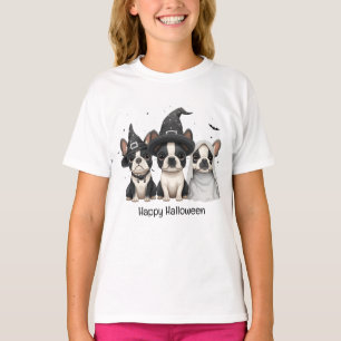 Happy halloween Boston Terrier Hundar T Shirt