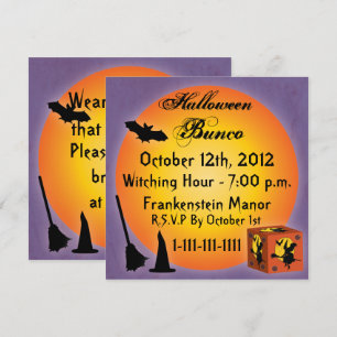 Happy halloween Bunco-inbjudan Inbjudningar