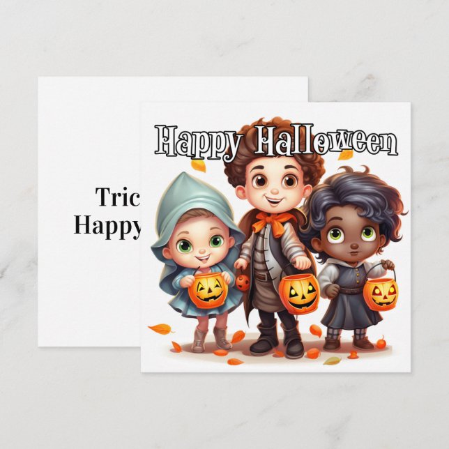 Happy halloween Bus eller godis För barn Kort (Fram/baksida)