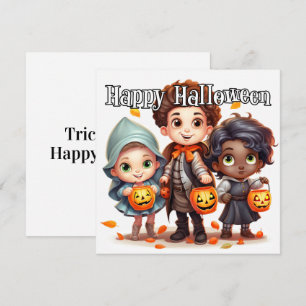 Happy halloween Bus eller godis För barn Kort