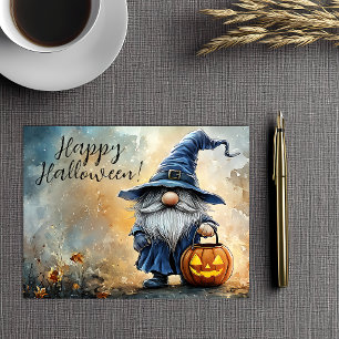 Happy halloween Bus eller godis Gnome Helg Vykort