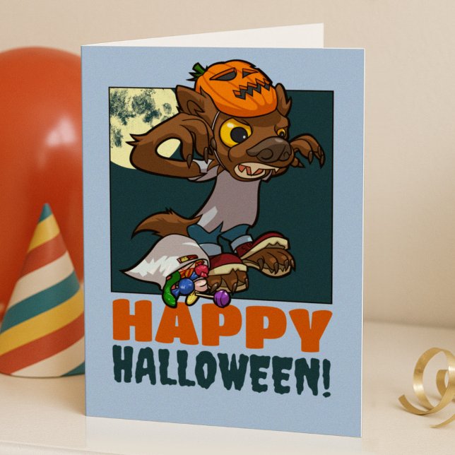 Happy halloween! Bus eller godis Little Werevarv Helgkort (Skapare uppladdad)