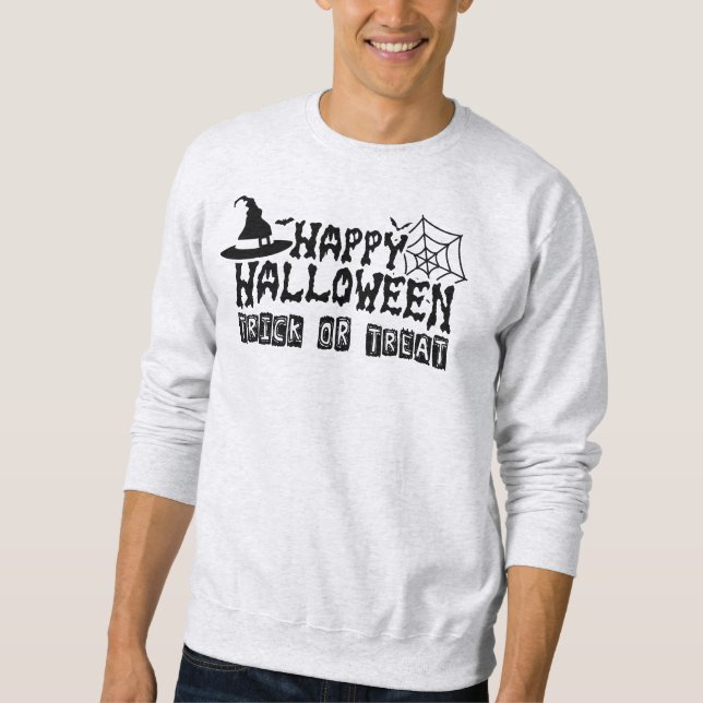 Happy halloween Bus eller godis, Manar Lång Ärmad Tröja (Framsida)